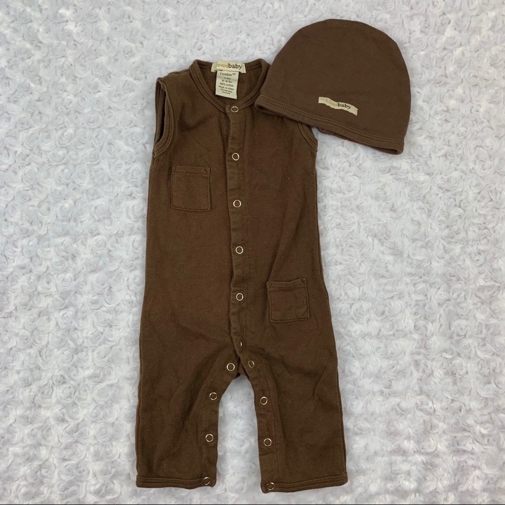 Loved Baby Outfit And Hat Set Size 3-6 Months